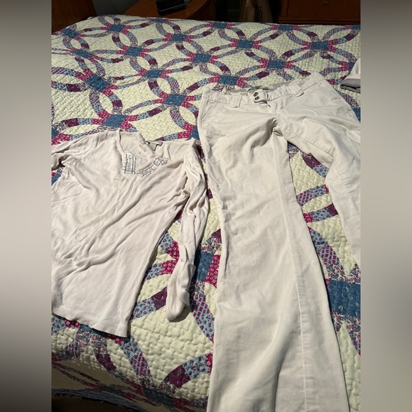 y2k cream corduroy flare jeans - Picture 3 of 3